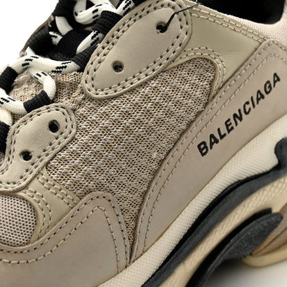 Balenciaga Fabric Mesh Womens Triple S Sneakers 39 Beige Black 8 of 10
