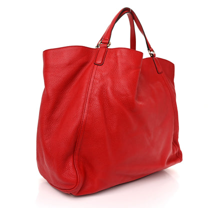 Gucci Pebbled Calfskin Large Soho Shoulder Bag Red 3 of 10