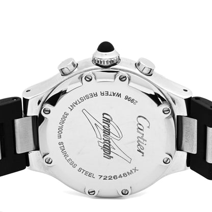 Cartier Stainless Steel Rubber 32mm Must 21 Chronoscaph Quartz Watch Black 4 of 5