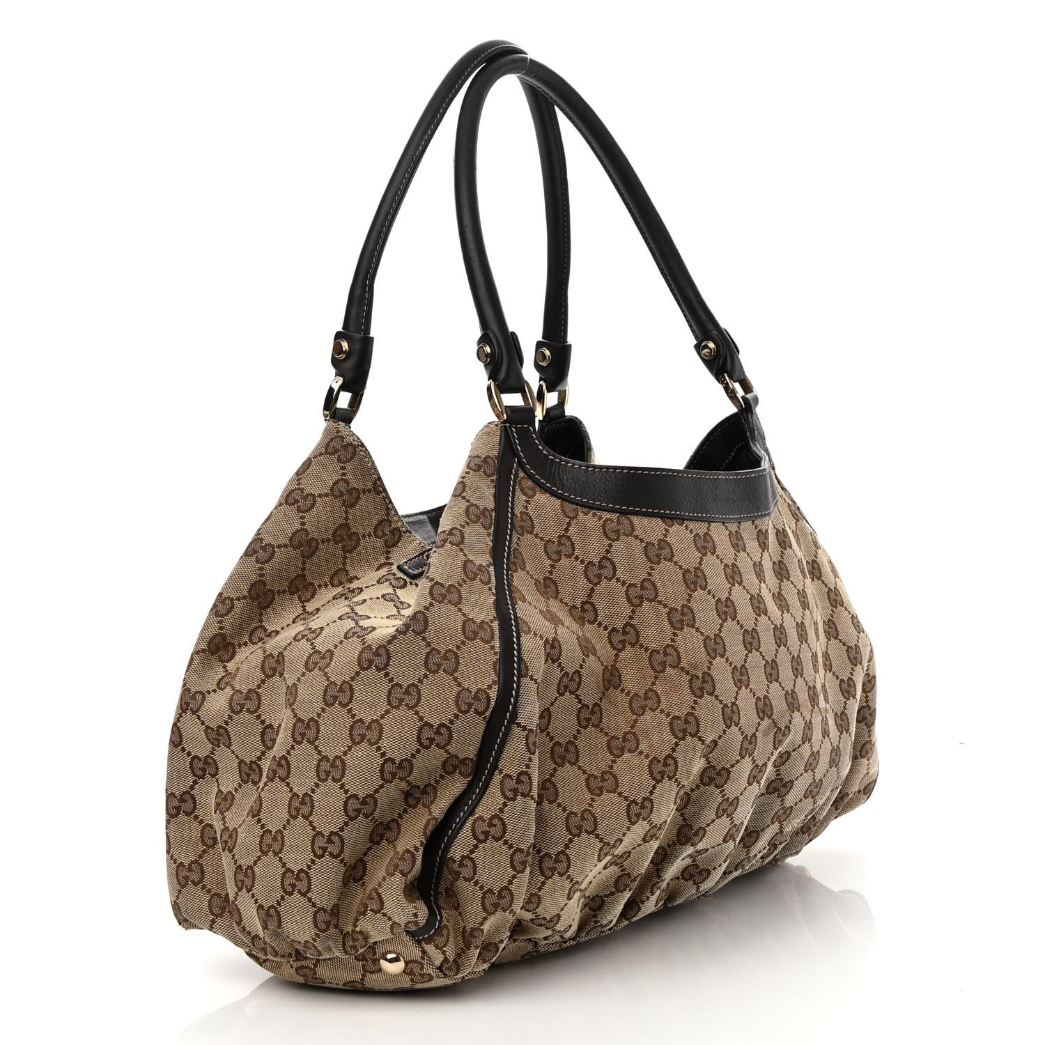 Gucci Monogram Large D Gold Hobo Dark Brown 3 of 10
