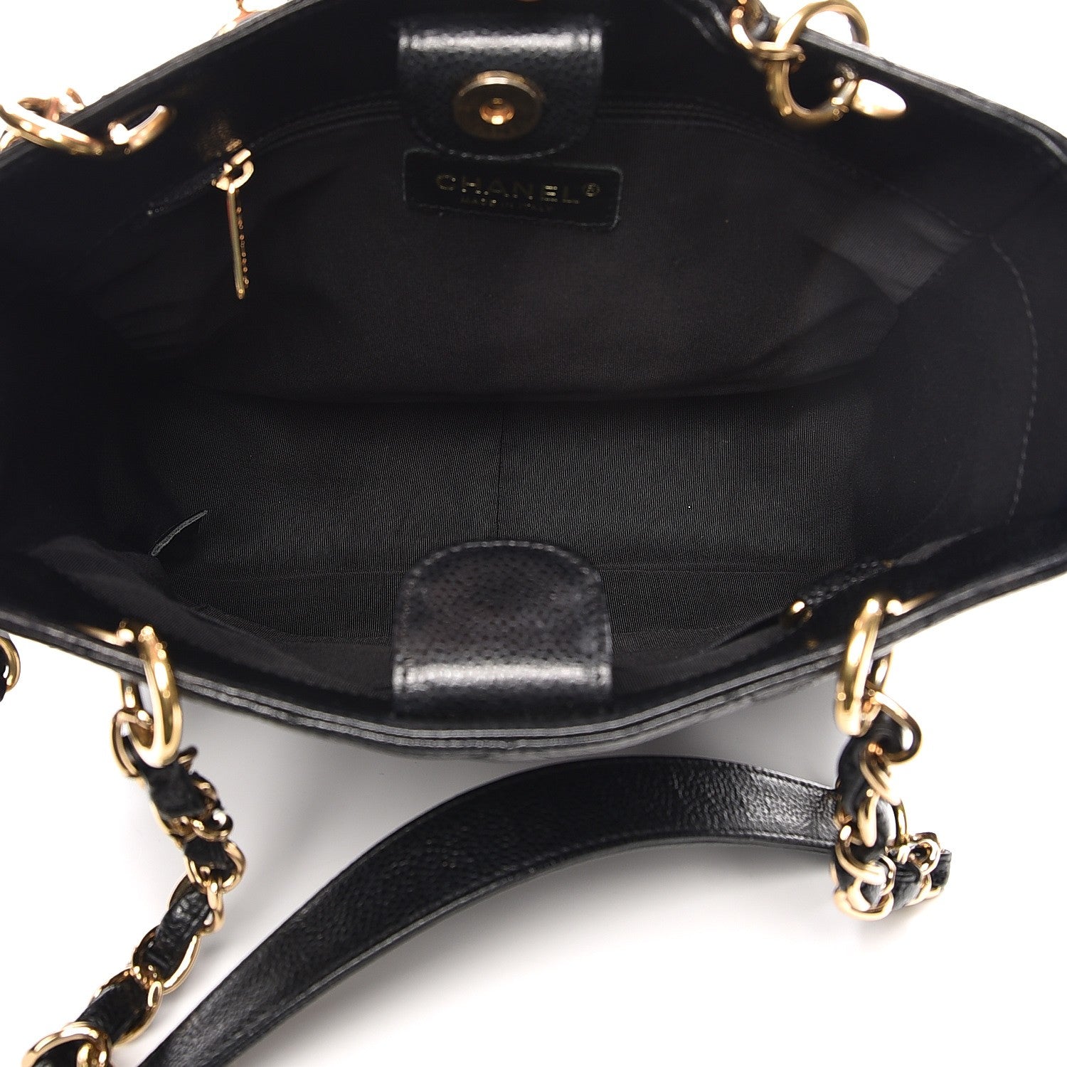 Chanel Caviar Quilted Petit Shopping Tote PST Black 5 of 11