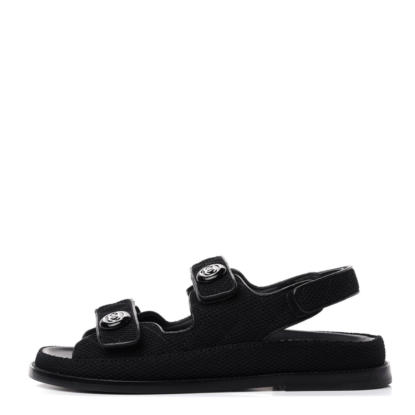 Fabric Velcro Dad Sandals 38 Black