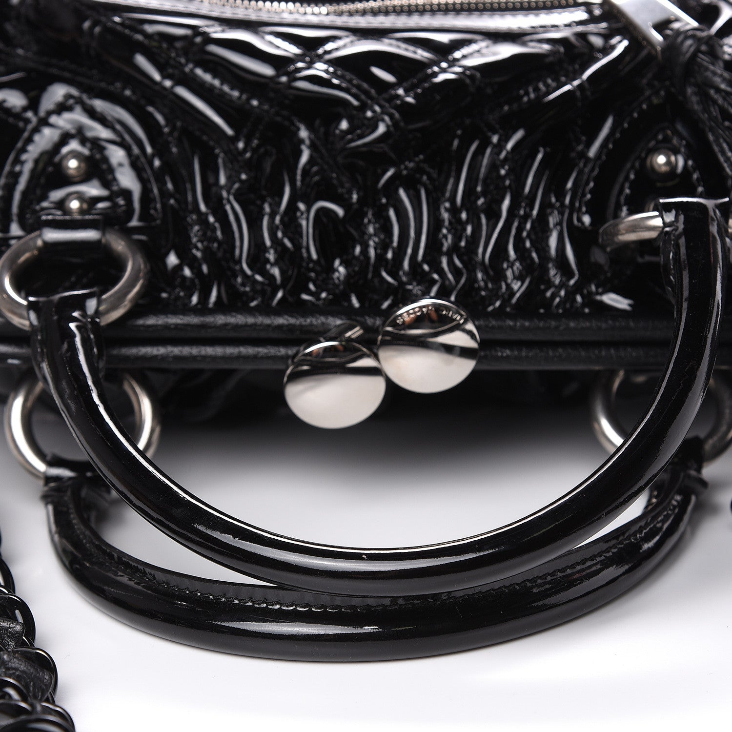 Marc Jacobs Patent Calfskin Quilted Stam Black 10 of 12