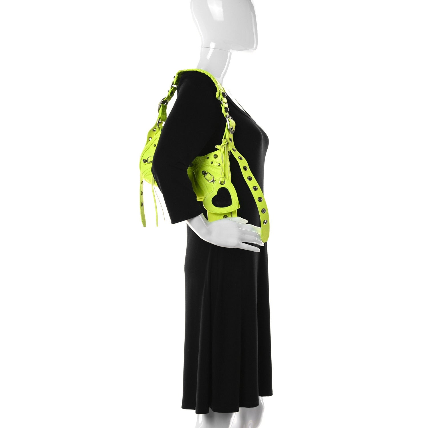 Balenciaga Agneau Arena Le Cagole Shoulder Bag XS Fluo Yellow 2 of 11