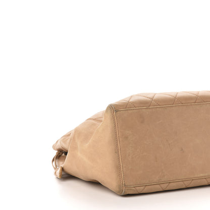 Chanel Calfskin Quilted CC Shopping Tote Beige 11 of 17