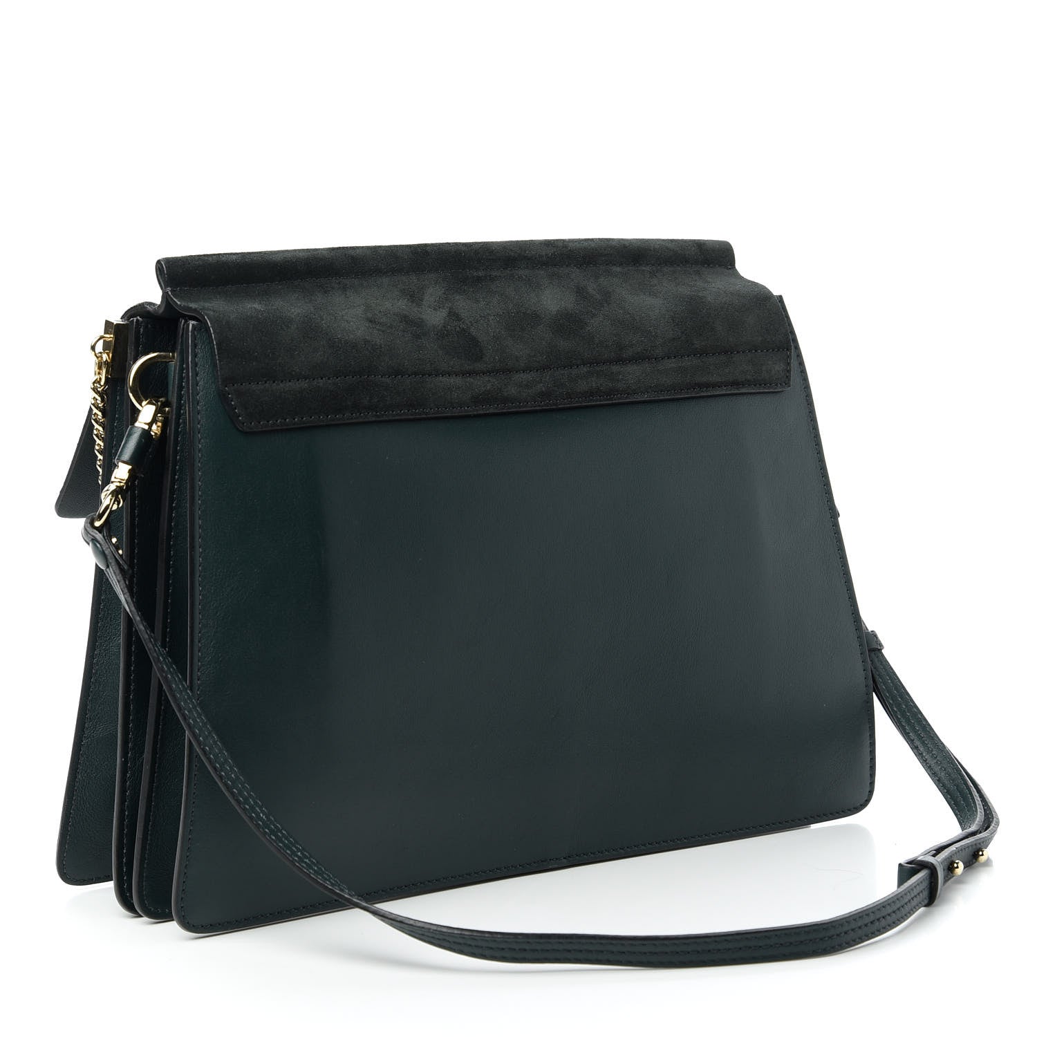 Chloe Suede Calfskin Medium Faye Shoulder Bag Intense Green 3 of 10