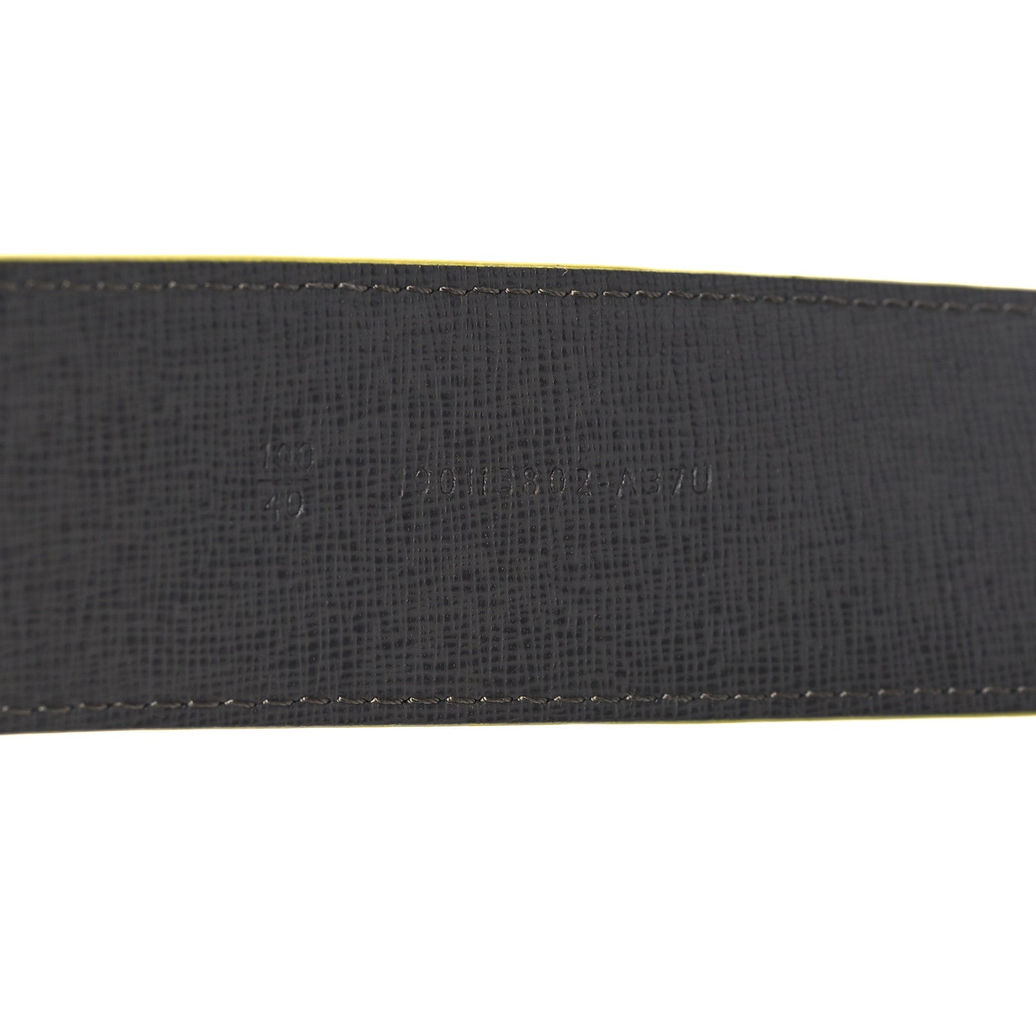 Fendi Vitello Century Elite Enamel FF Buckle Belt 100 40 Black Giallo Fluo 6 of 7
