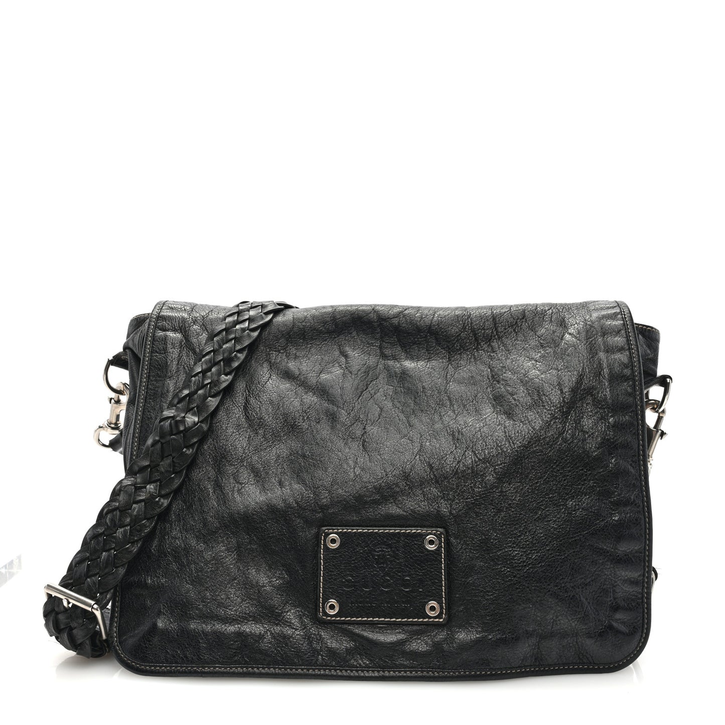 Calfskin Messenger Bag Black