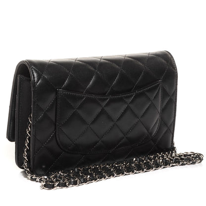 Chanel Lambskin Quilted Wallet On Chain WOC Black 4 of 10