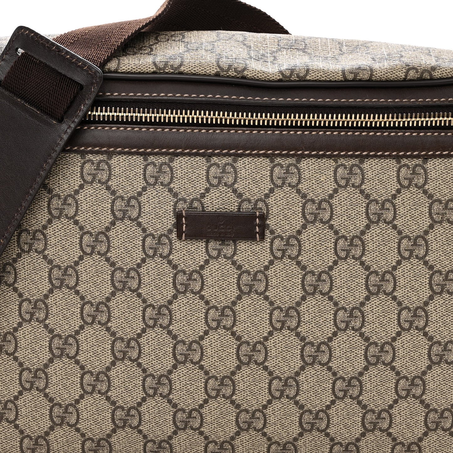 GG Supreme Monogram Belt Bag Dark Brown