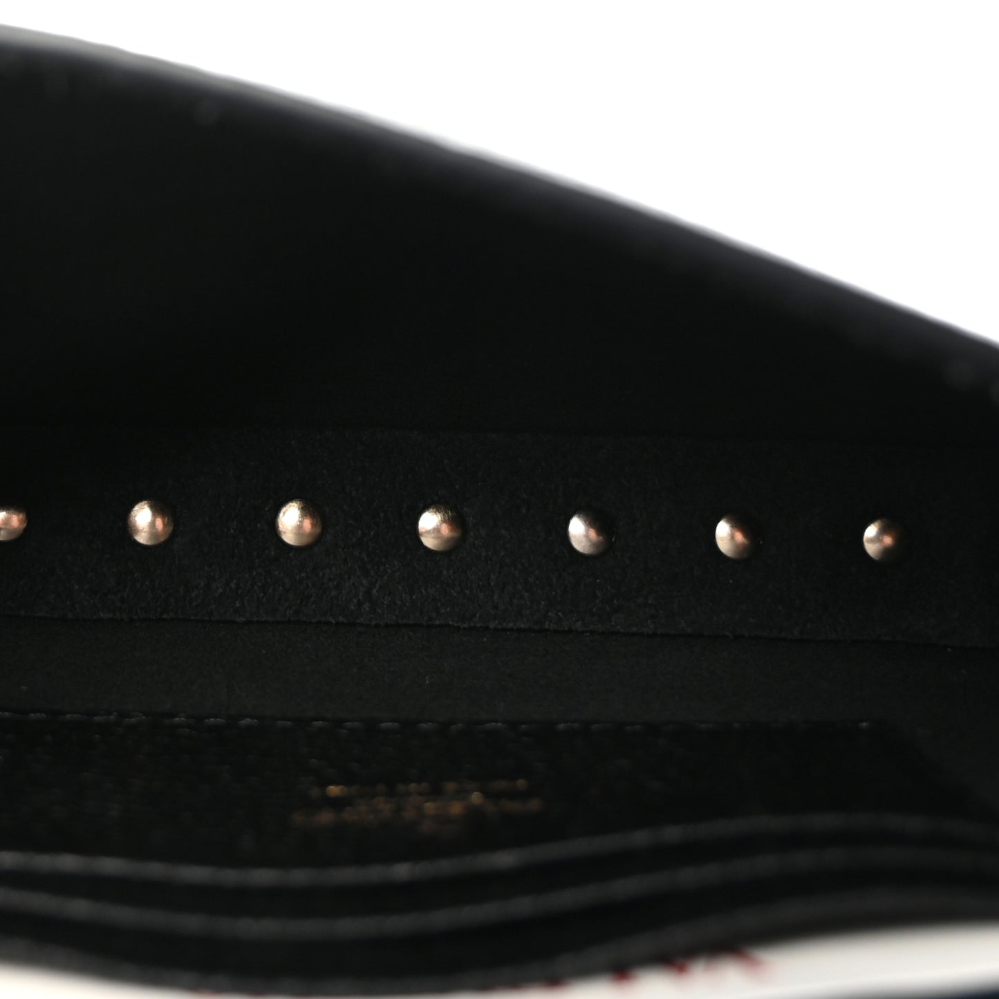Grainy Calfskin Rockstud Crossbody Pouch Black