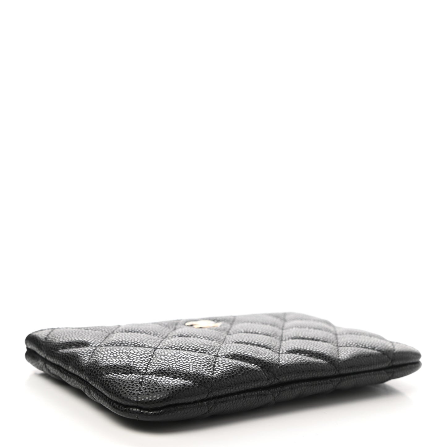 Caviar Quilted Small Cosmetic Case Black