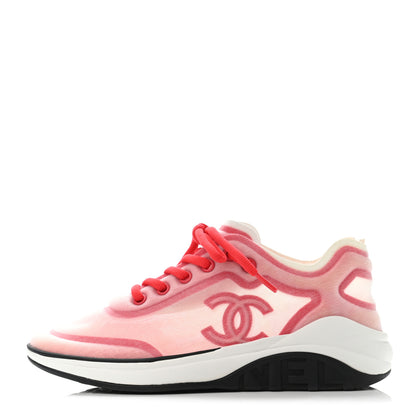 Chanel Lycra Fabric CC Sneakers 36 White Red 1 of 4
