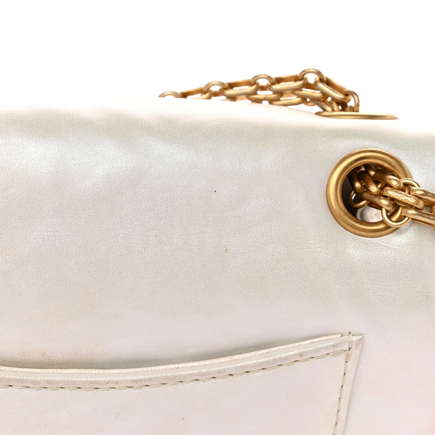 Chanel Iridescent Calfskin Embossed 2.55 Reissue Mini Flap White 15 of 17