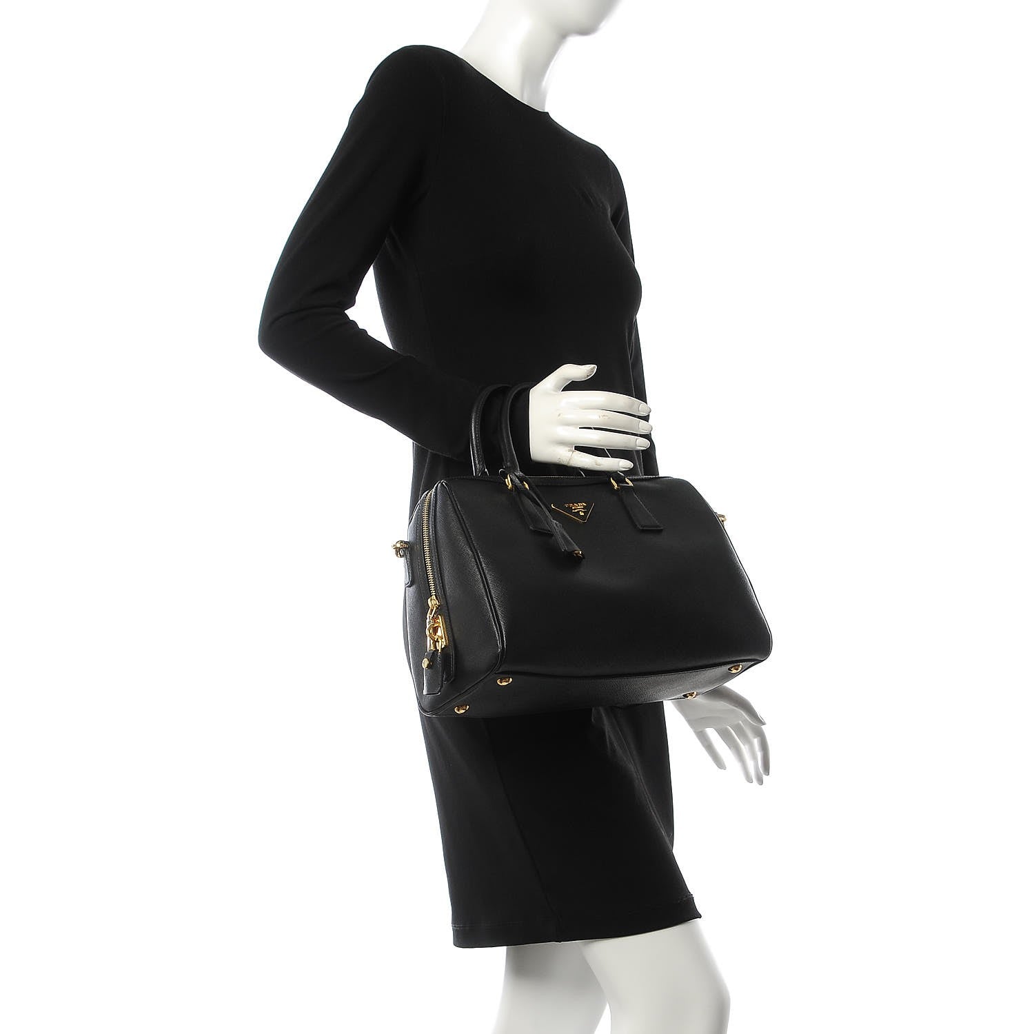 Prada Saffiano Lux Bowler Black 3 of 8