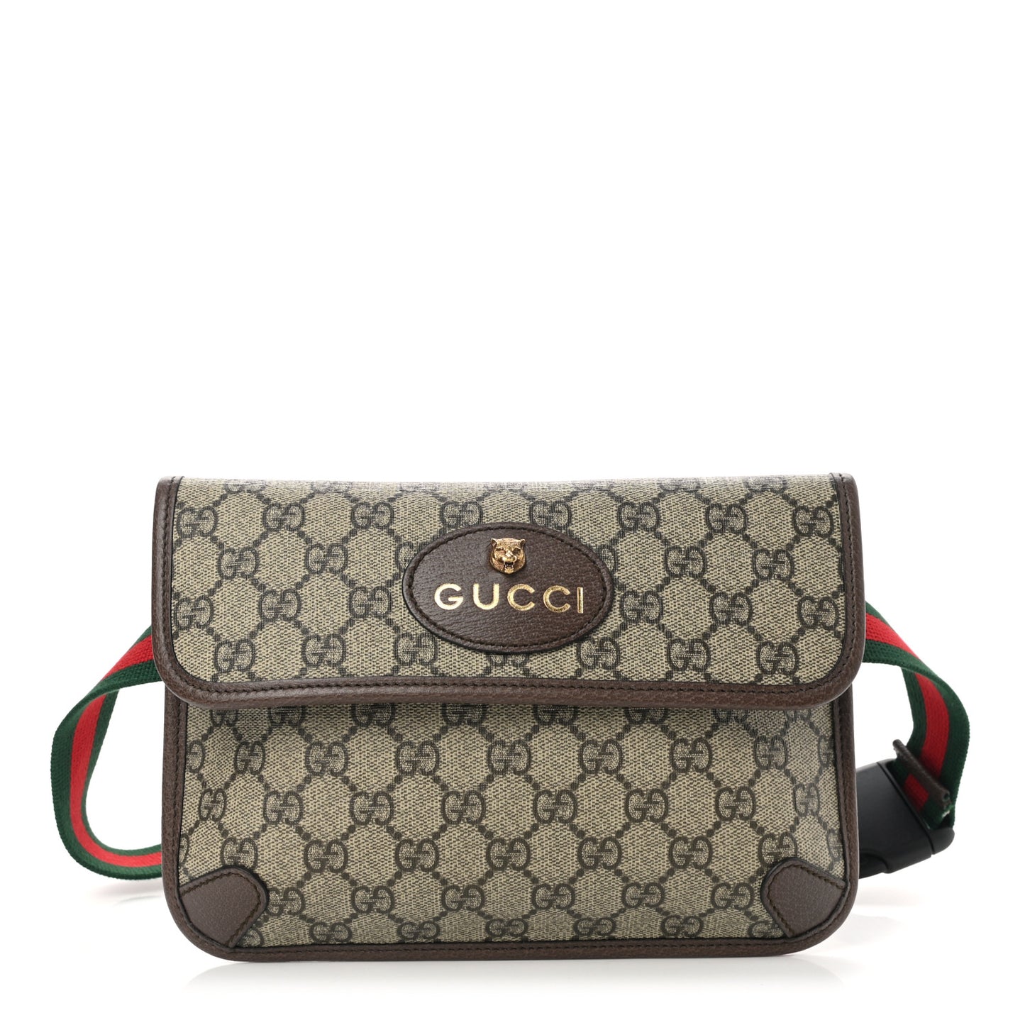 GG Supreme Monogram Neo Vintage Web Belt Bag Brown