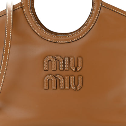Miu Miu Soft Calf Softy Small Ivy Tote Bag Caramel 8 of 10