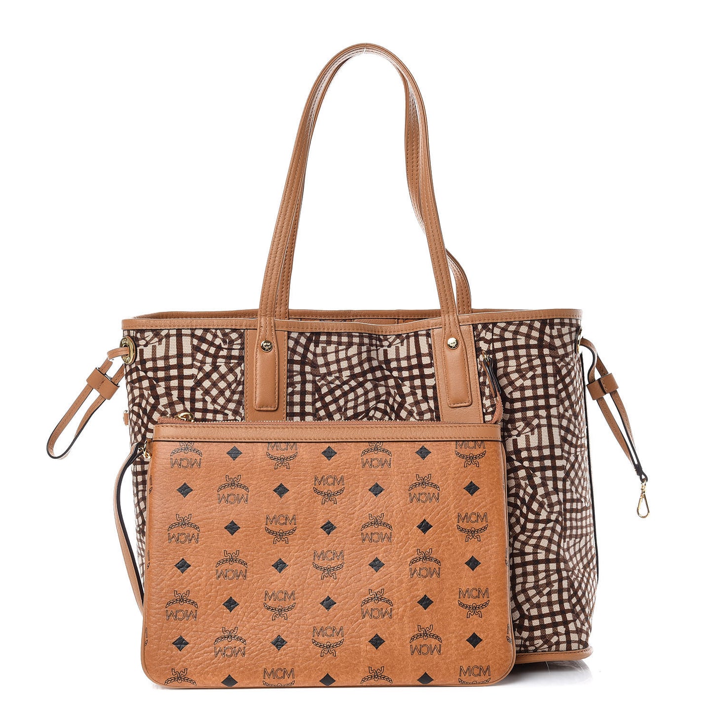 Visetos Medium Liz Reversible Shopper Tote Cognac