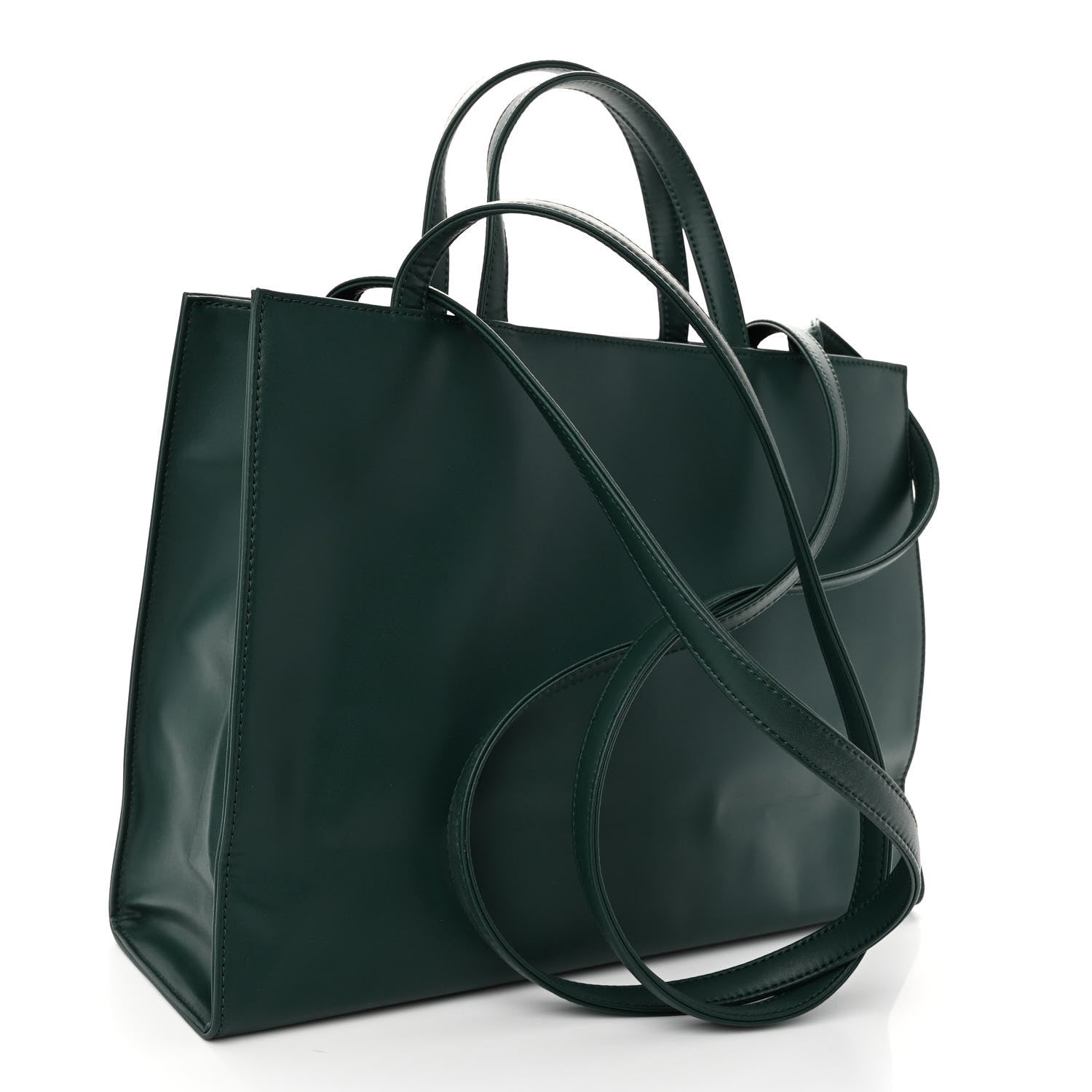 Telfar Vegan Leather Medium Shopping Bag Dark Olive 3 of 10