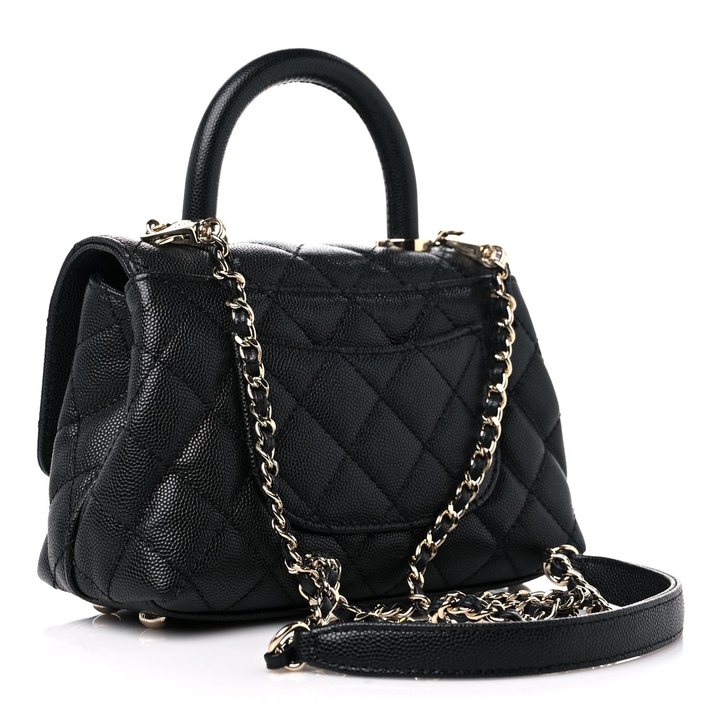 Caviar Quilted Extra Mini Coco Handle Flap Black