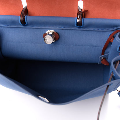 Hermes Toile Vache Hunter Herbag Zip 39 MM Bleu Orage Rouge H 5 of 16