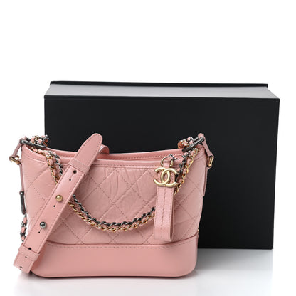Chanel Aged Calfskin Quilted Small Gabrielle Hobo Pink 11 of 11