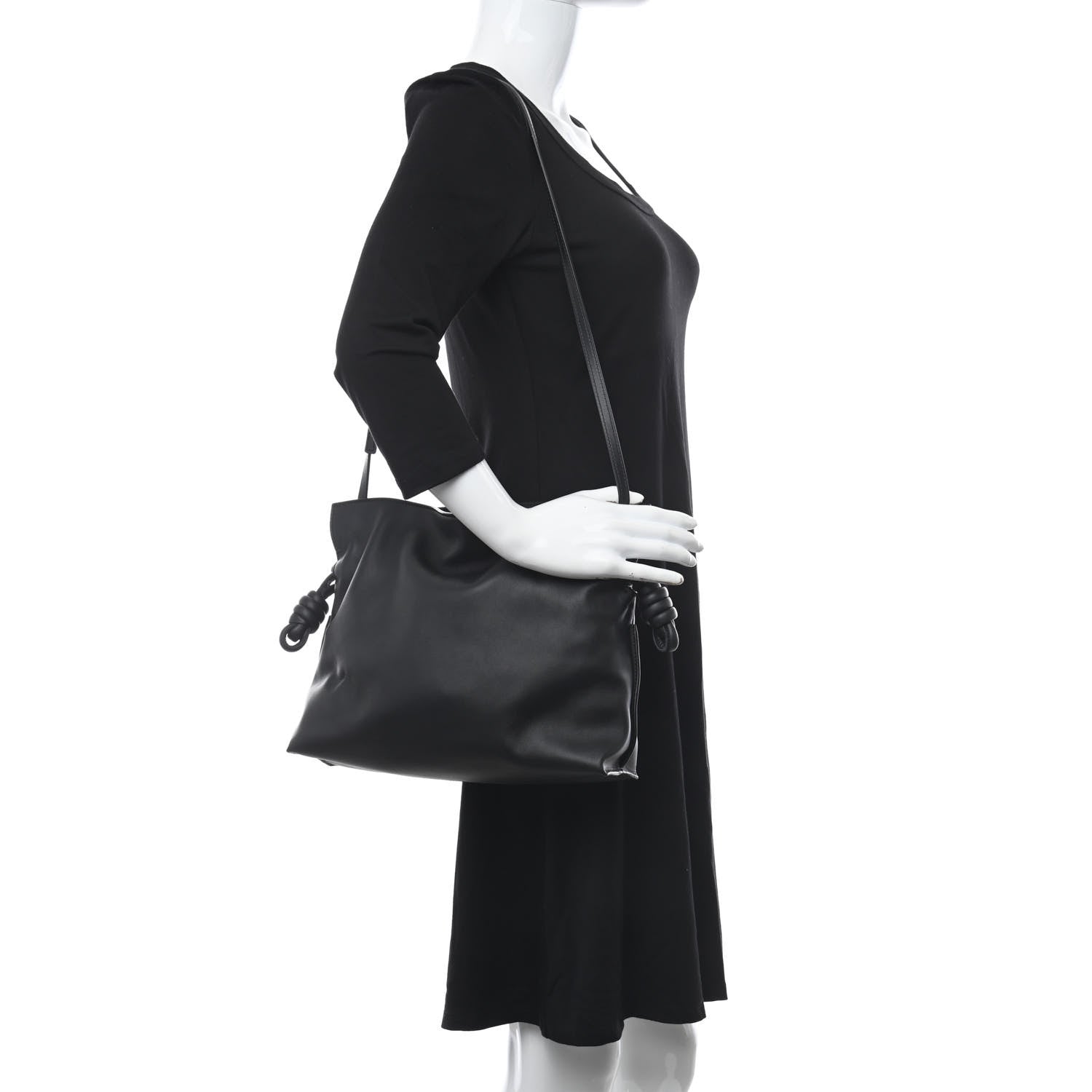 Loewe Calfskin Mini Flamenco Knot Clutch Black 2 of 9