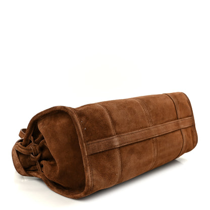 Prada Suede Triangle Medium Bonnie Shoulder Bag Cacao 3 of 9