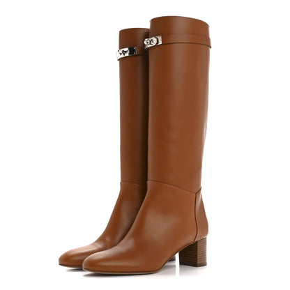 Hermes Heritage Calfskin Story Boots 38 Naturel 3 of 9