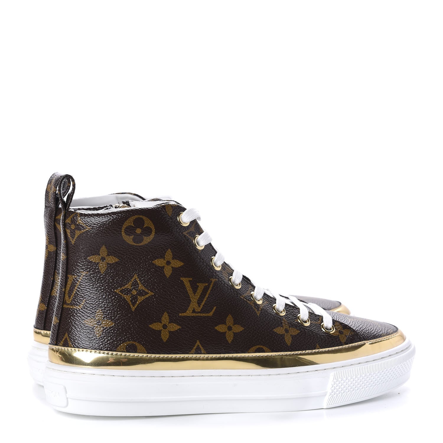 Louis Vuitton Patent Monogram Stellar Sneaker Boots 35 Gold 4 of 9