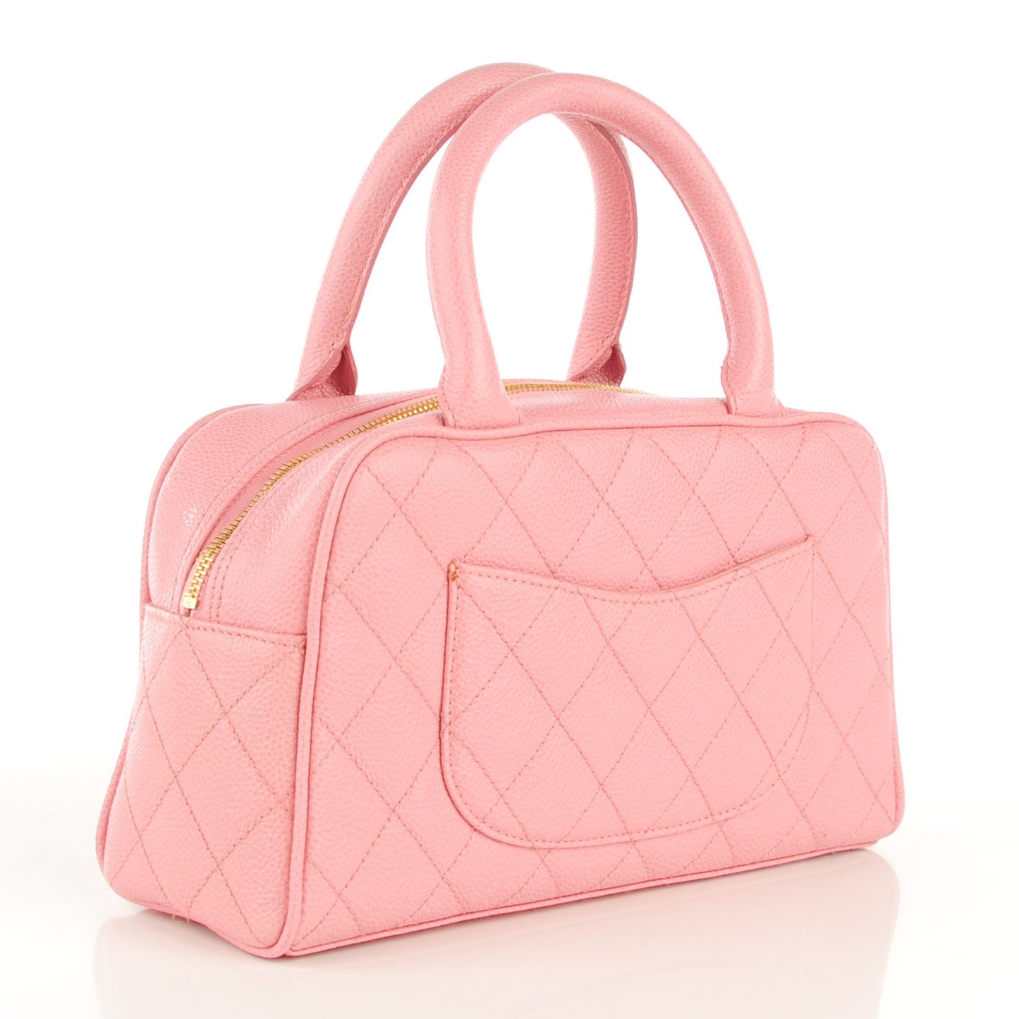 Caviar Quilted Small Bowler Pink