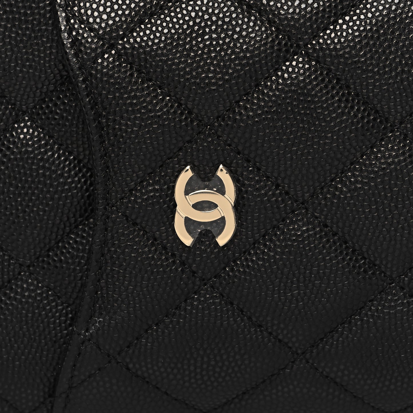 Caviar Quilted Classic Flat Wallet Pouch Black