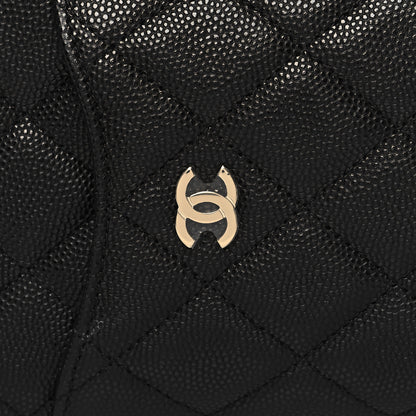 Chanel Caviar Quilted Classic Flat Wallet Pouch Black 8 of 10