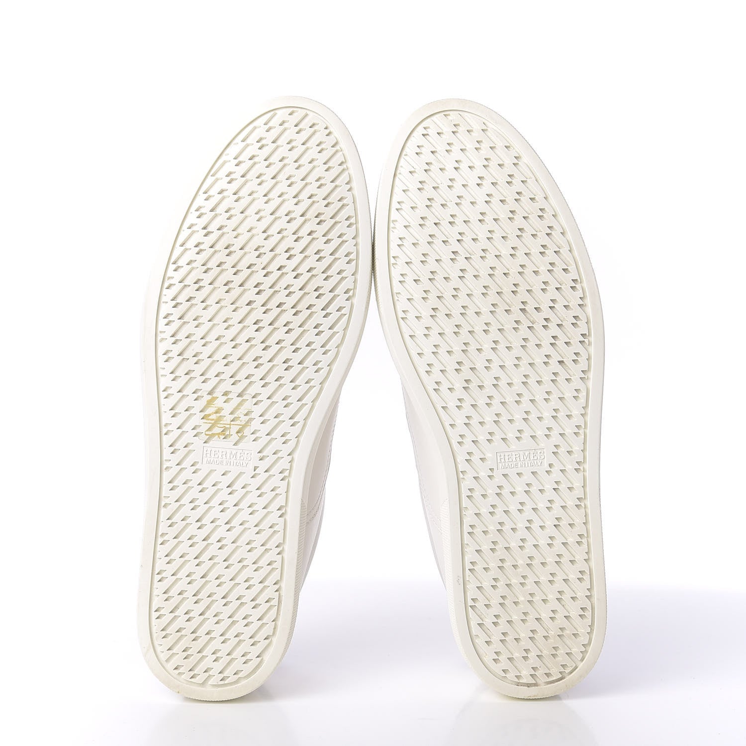 Hermes Calfskin Quicker Sneakers 41 White Black 6 of 10