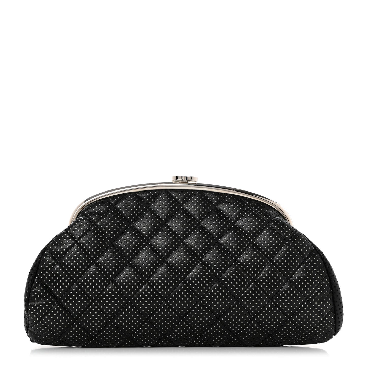 Lambskin Perforated Timeless Clutch Black
