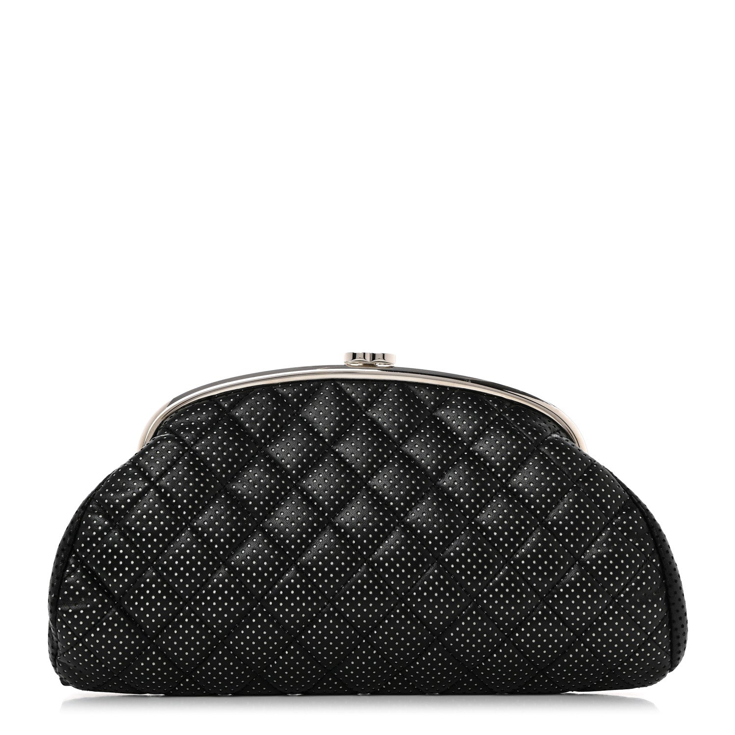 Chanel Lambskin Perforated Timeless Clutch Black 1 of 7
