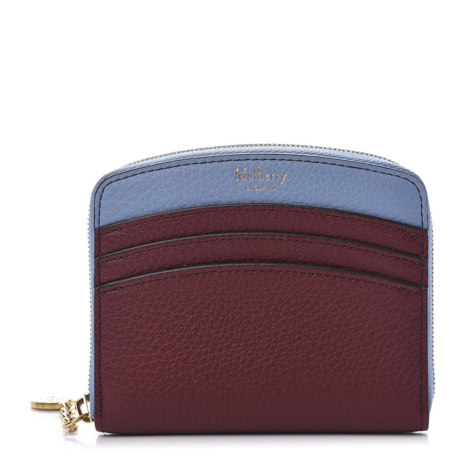 Mulberry Small Classic Grain Calfskin Small Curved Zip Around Wallet Crimson 1 of 9