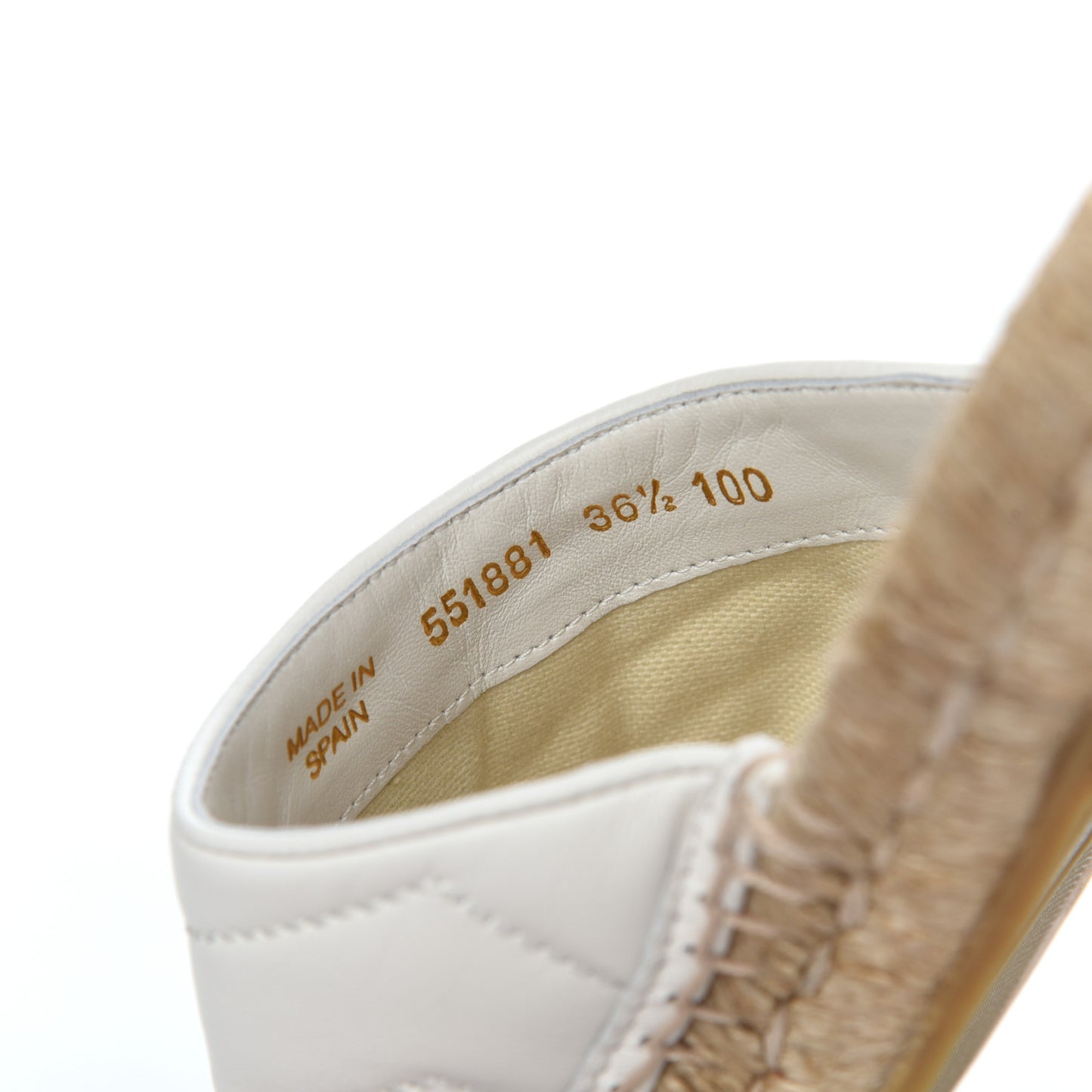 Nappa Matelasse GG Marmont Espadrille Slippers 36.5 Great White