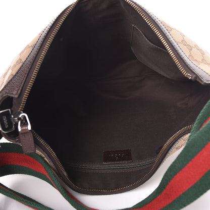 Gucci Monogram Web Medium Half Moon Hobo Dark Brown 5 of 11