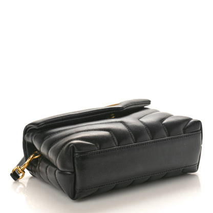 Saint Laurent Calfskin Y Quilted Monogram Toy Loulou Crossbody Bag Black 4 of 11