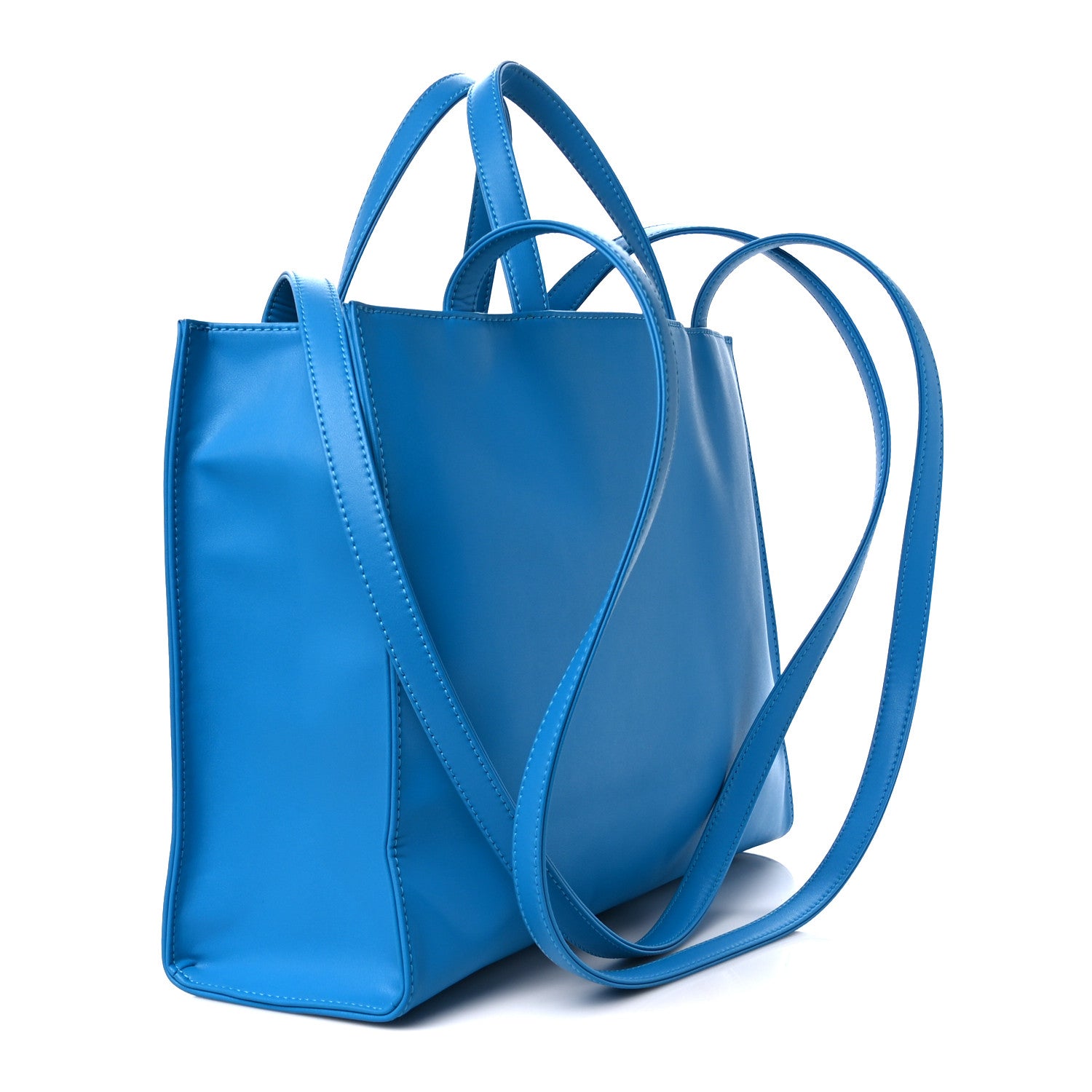 Telfar Vegan Leather Medium Shopping Bag Cyan 3 of 10
