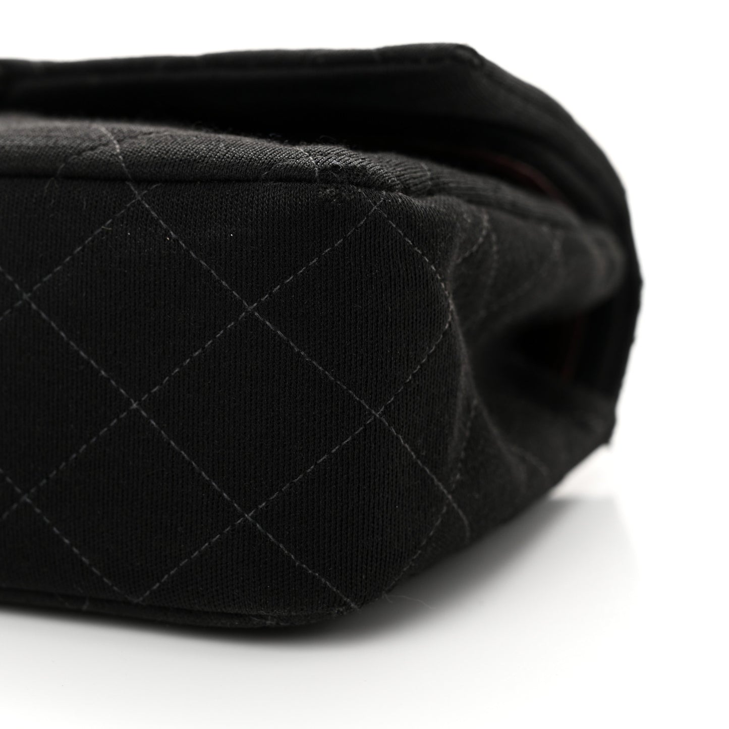 Jersey Quilted Medium Double Flap Black