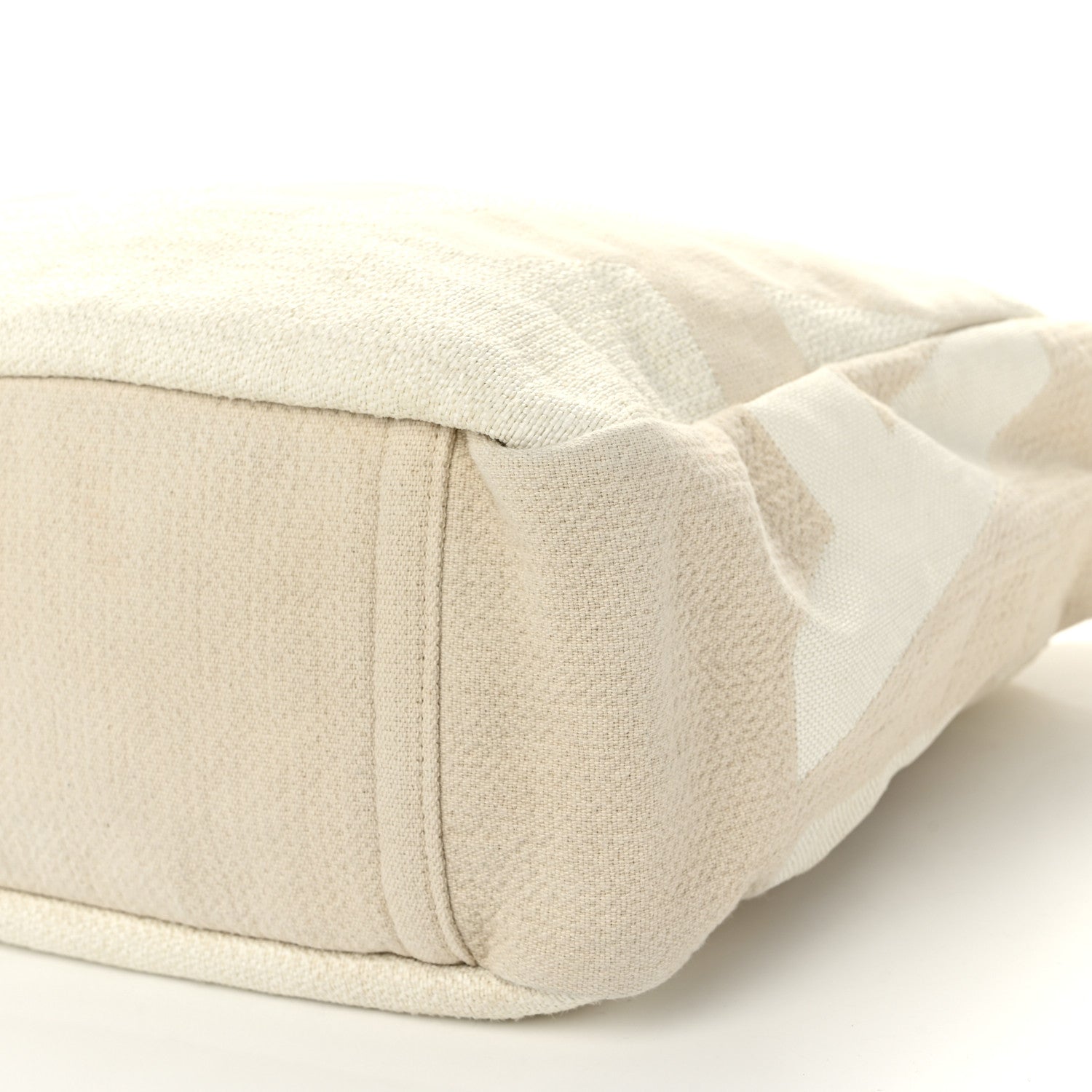 Chanel Canvas Large Shopping Tote White Beige 10 of 12