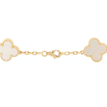 Van Cleef & Arpels 18K Yellow Gold Mother of Pearl 10 Motifs Vintage Alhambra Necklace 4 of 6