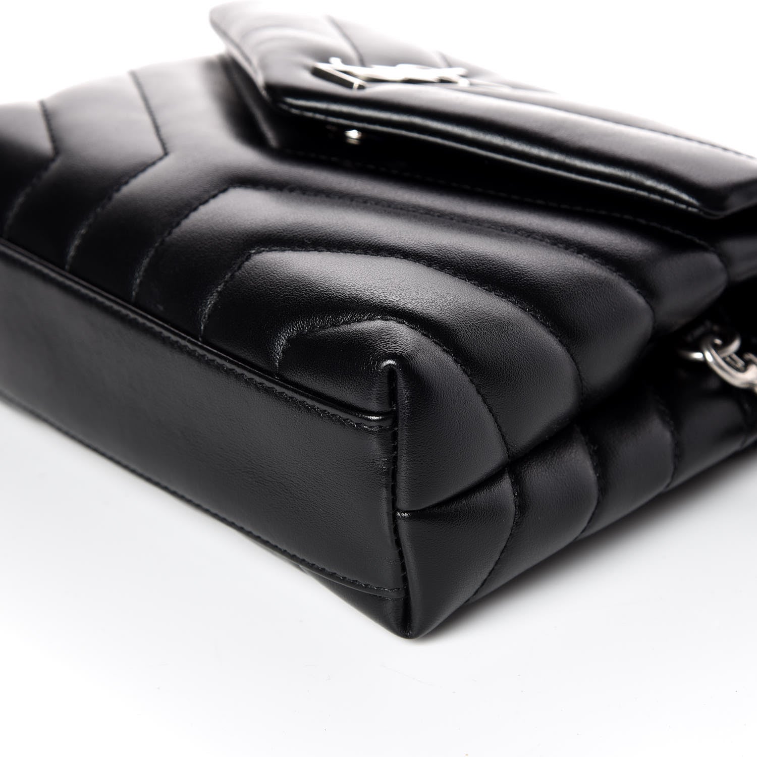 Saint Laurent Calfskin Y Quilted Monogram Toy Loulou Crossbody Bag Black 6 of 9