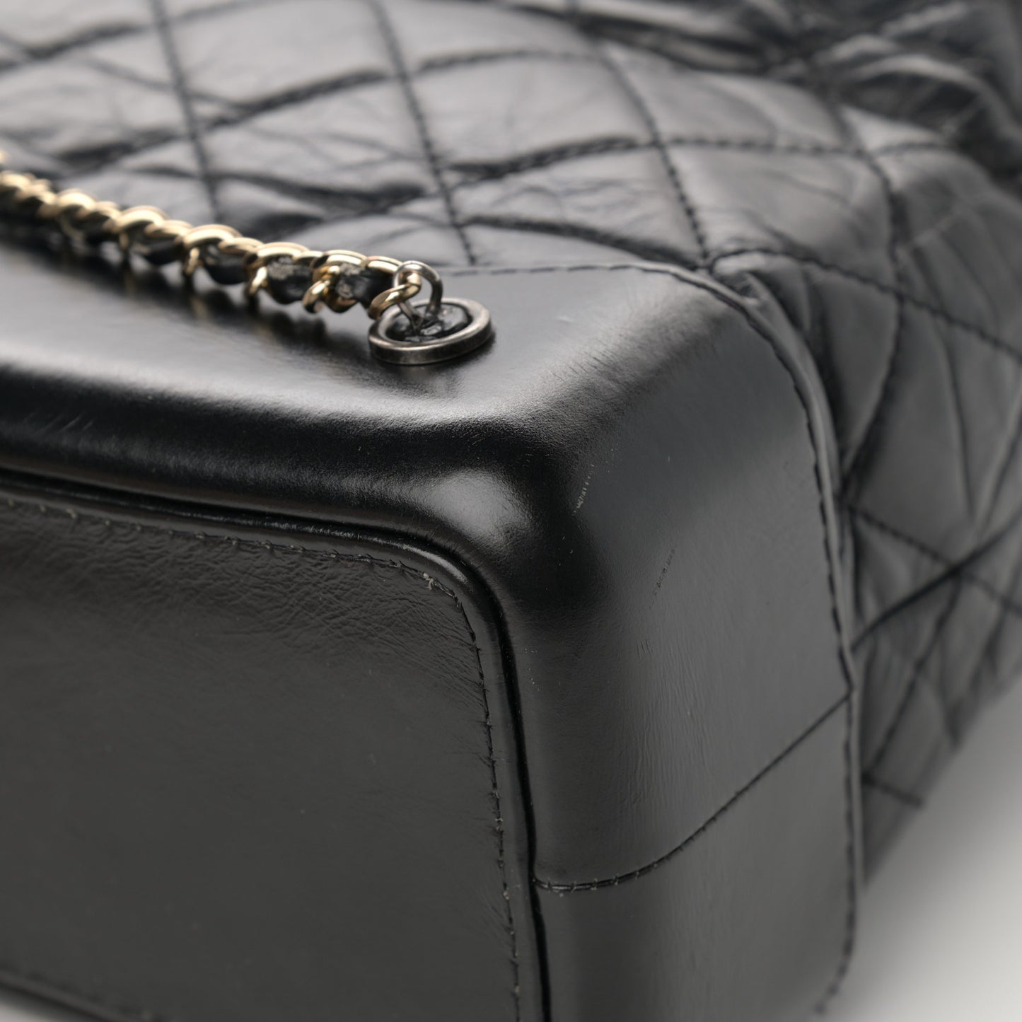 Aged Calfskin Quilted Small Gabrielle Backpack Black