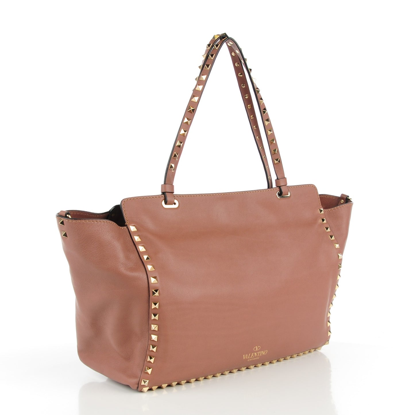 Vitello Medium Rockstud Tote Beige