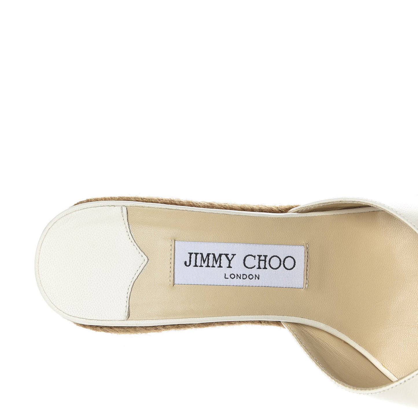 Nappa Almen Rope Cork Wedge Sandal 38 Chalk