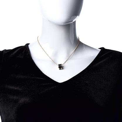 Bulgari 18K Rose Gold Black Ceramic B.Zero1 Pendant Necklace 2 of 6