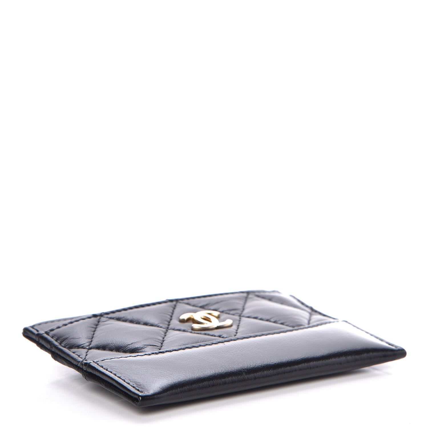 Chanel Aged Calfskin Quilted Gabrielle Card Holder Black 4 of 8